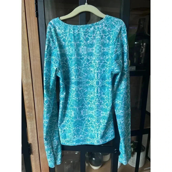 Seafolly girls rashguard swimsuit top aqua turquoise paisley print tween 12 - Picture 5 of 5